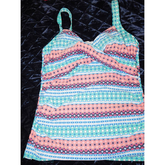 Lands End Tikini Top Size 12 Large w Underwire w Adjustable Straps - Picture 1 of 5